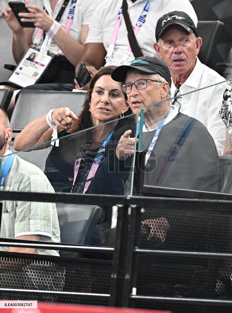 Paris 2024 - Bill Gates At Gymnastic