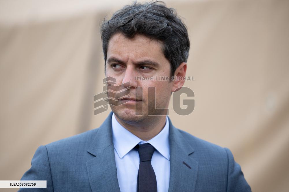 Gabriel Attal visits the Alain Mimoun military camp - Paris