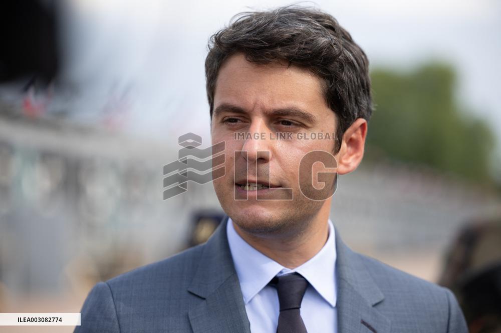 Gabriel Attal visits the Alain Mimoun military camp - Paris