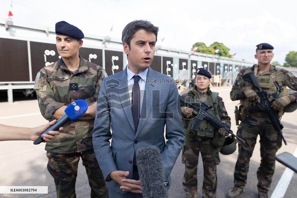Gabriel Attal visits the Alain Mimoun military camp - Paris