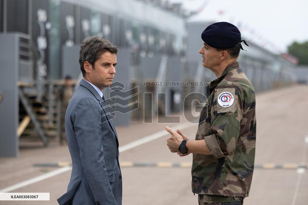 Gabriel Attal visits the Alain Mimoun military camp - Paris