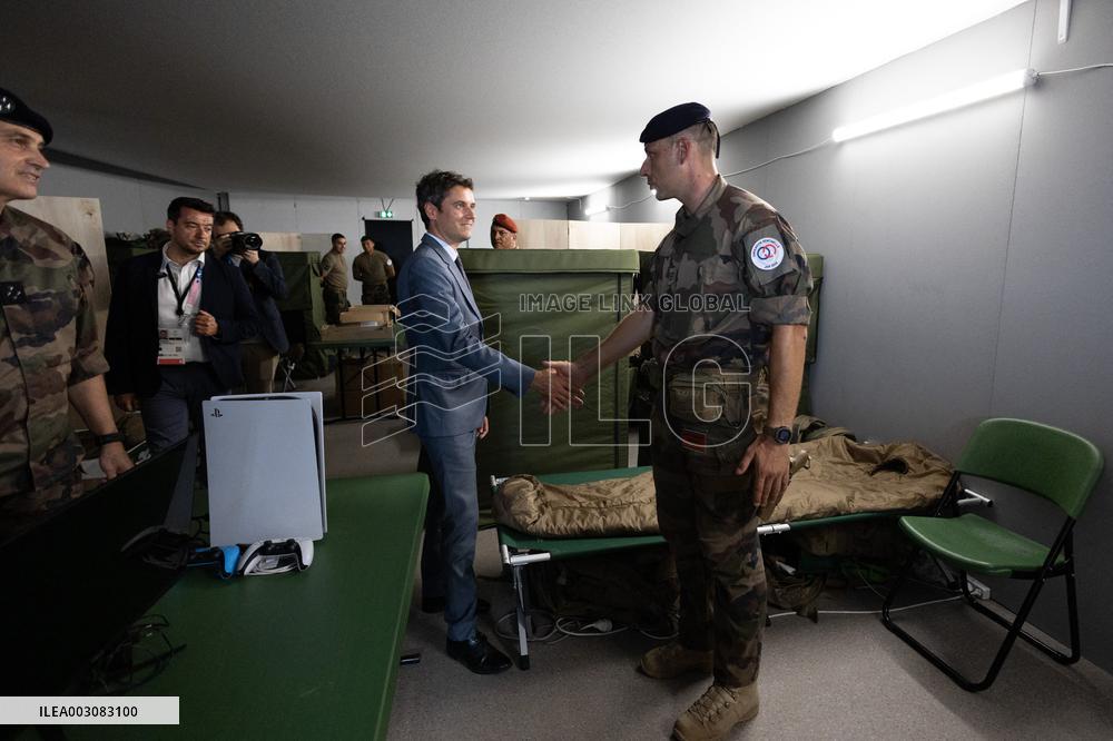 Gabriel Attal visits the Alain Mimoun military camp - Paris