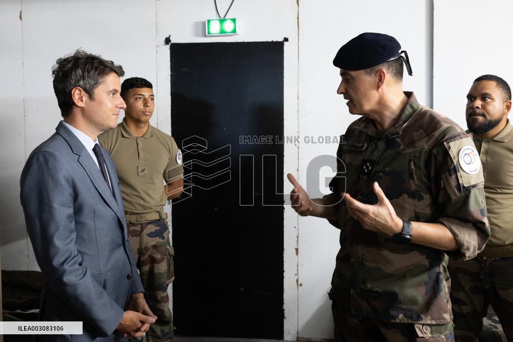 Gabriel Attal visits the Alain Mimoun military camp - Paris