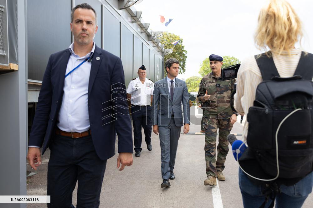 Gabriel Attal visits the Alain Mimoun military camp - Paris