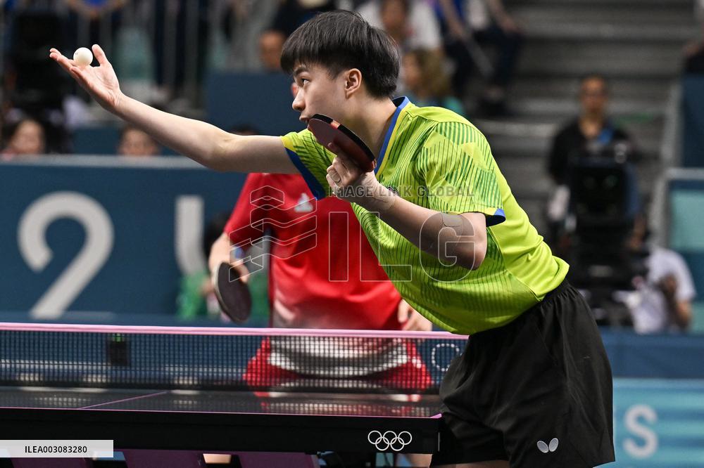 Paris 2024 - Table Tennis - Felix Lebrun v Lin Yun-ju