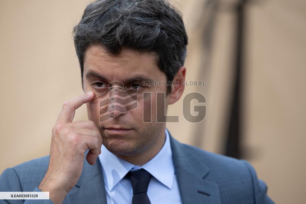 Gabriel Attal visits the Alain Mimoun military camp - Paris