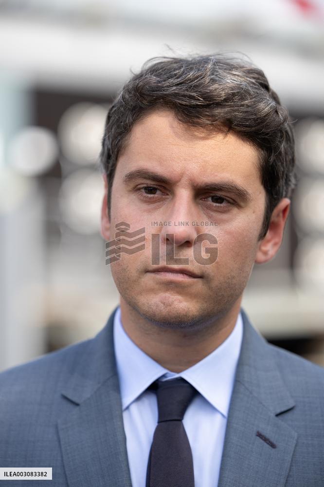 Gabriel Attal visits the Alain Mimoun military camp - Paris