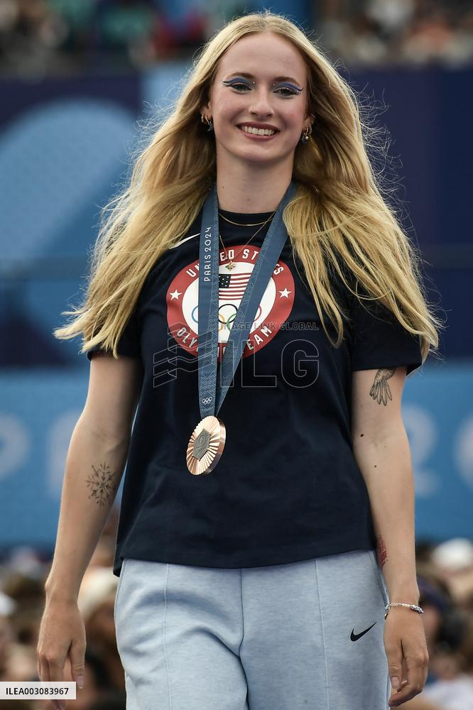 Paris 2024 - Fans welcome medalists at the Parc des Champions in Paris FA