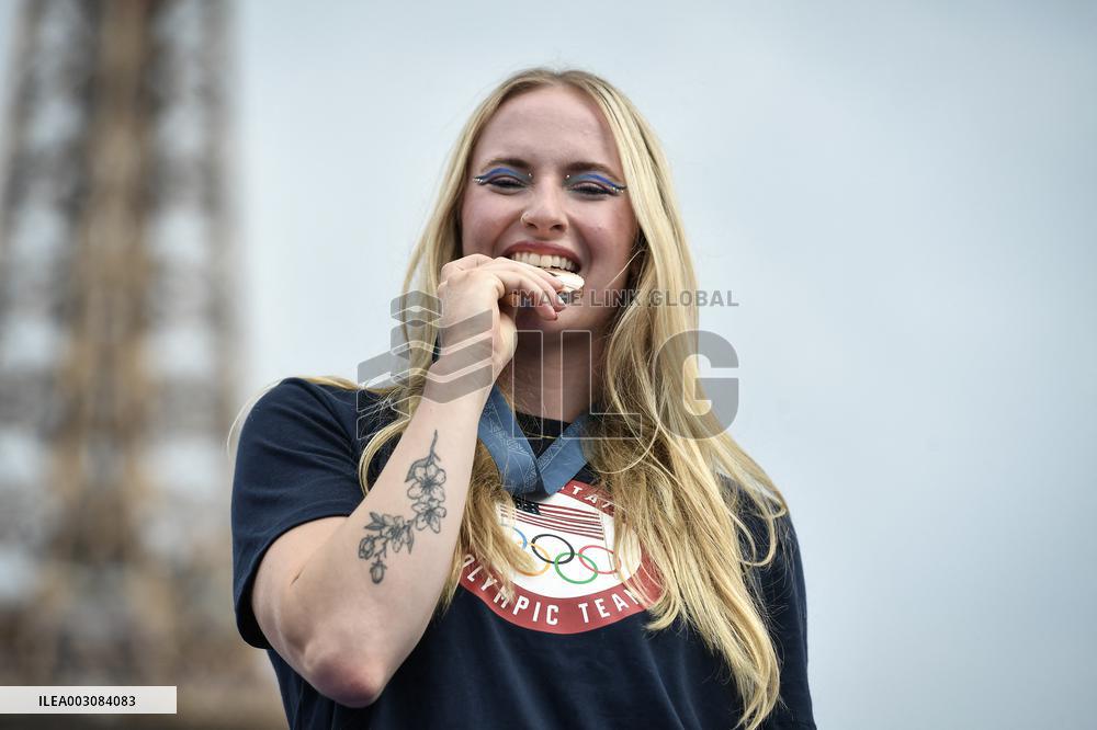 Paris 2024 - Fans welcome medalists at the Parc des Champions in Paris FA