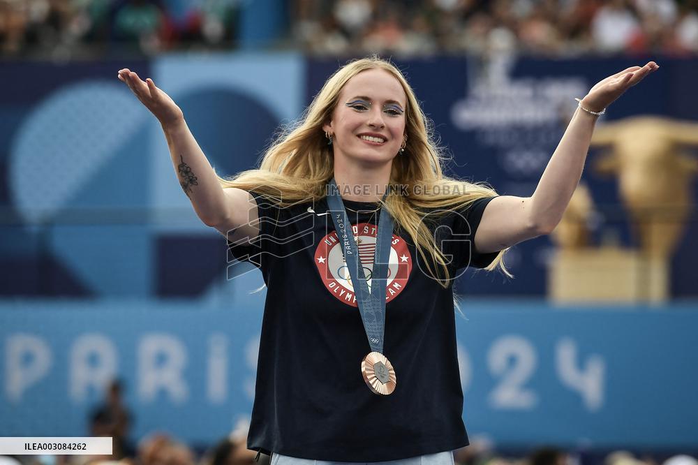 Paris 2024 - Fans welcome medalists at the Parc des Champions in Paris FA