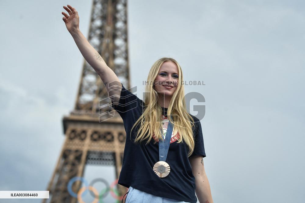 Paris 2024 - Fans welcome medalists at the Parc des Champions in Paris FA
