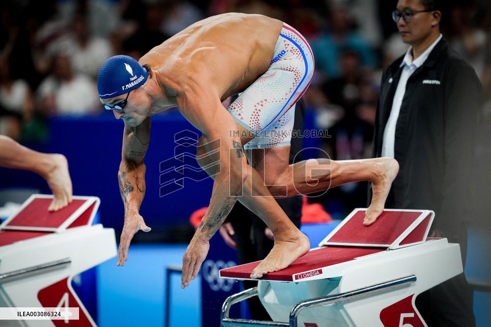 Paris 2024 - 50m Freestyle - Florent Manaudou Competes