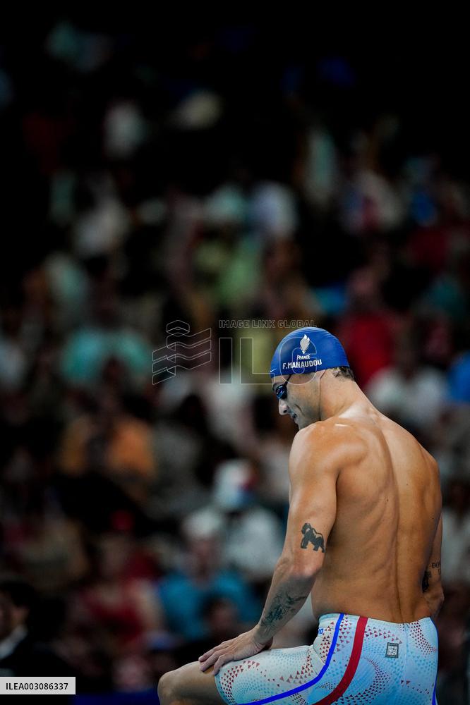 Paris 2024 - 50m Freestyle - Florent Manaudou Competes