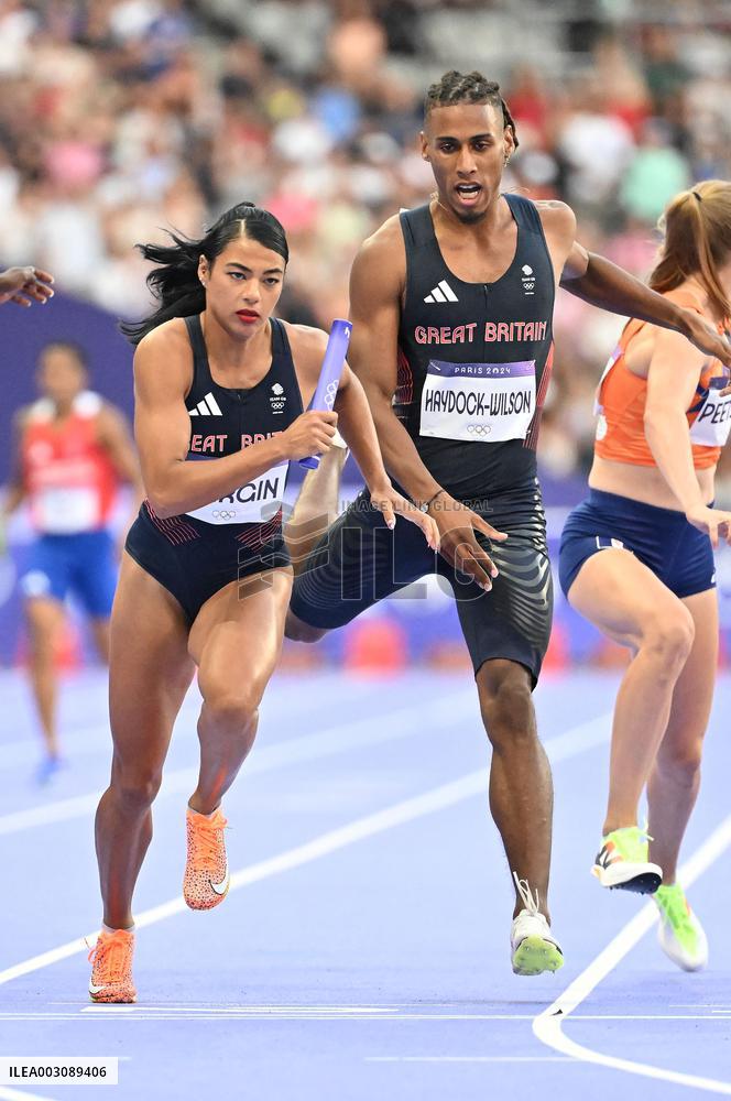 (PARIS2024) FRANCE-PARIS-OLY-ATHLETICS-4X400M RELAY-MIXED
