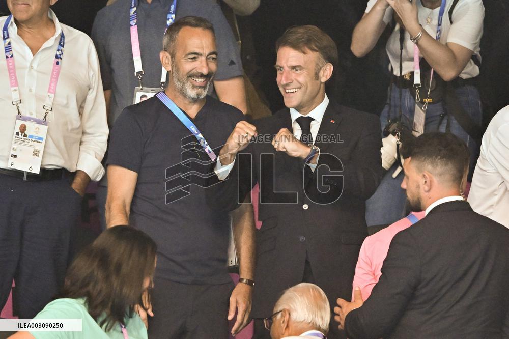 Paris 2024 - Macron In The Stands