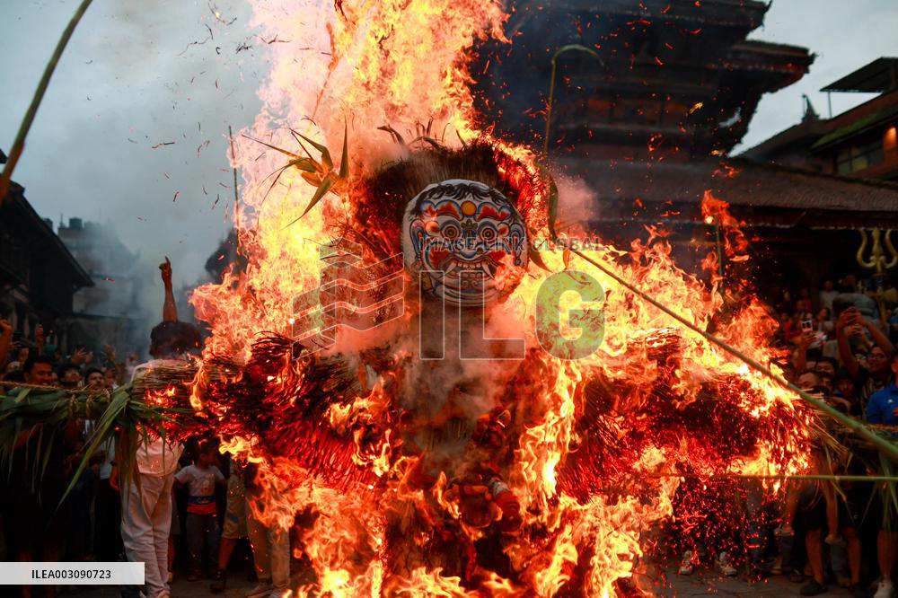 NEPAL-BHAKTAPUR-GHANTAKARNA FESTIVAL