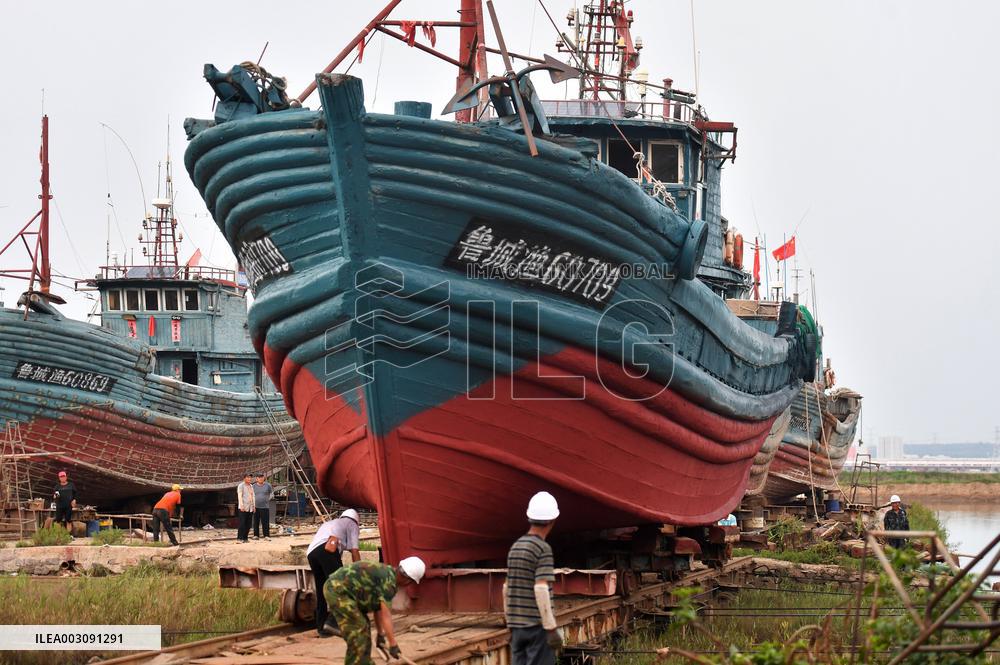 A Fishing Boat Repair Factory in Qingdao