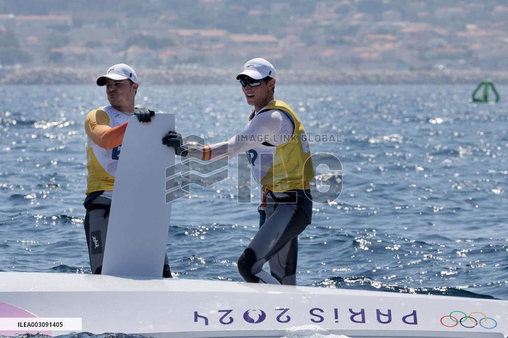 Paris 2024 - Men's Skiff 49Erfx Class Medal Race - Team Spain Wins Gold