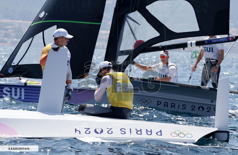 Paris 2024 - Men's Skiff 49Erfx Class Medal Race - Team Spain Wins Gold