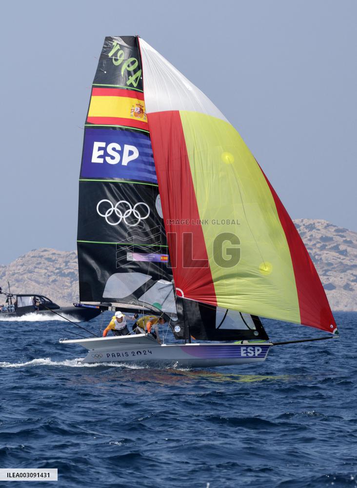 Paris 2024 - Men's Skiff 49Erfx Class Medal Race - Team Spain Wins Gold