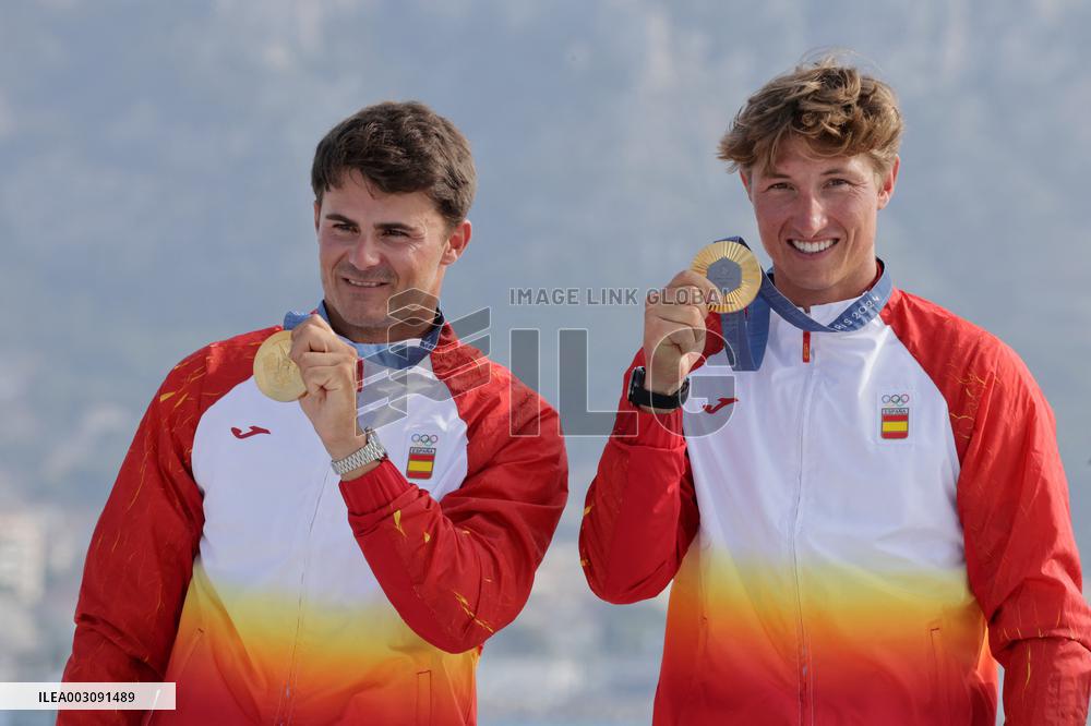 Paris 2024 - Men's Skiff 49Erfx Class Medal Race - Team Spain Wins Gold