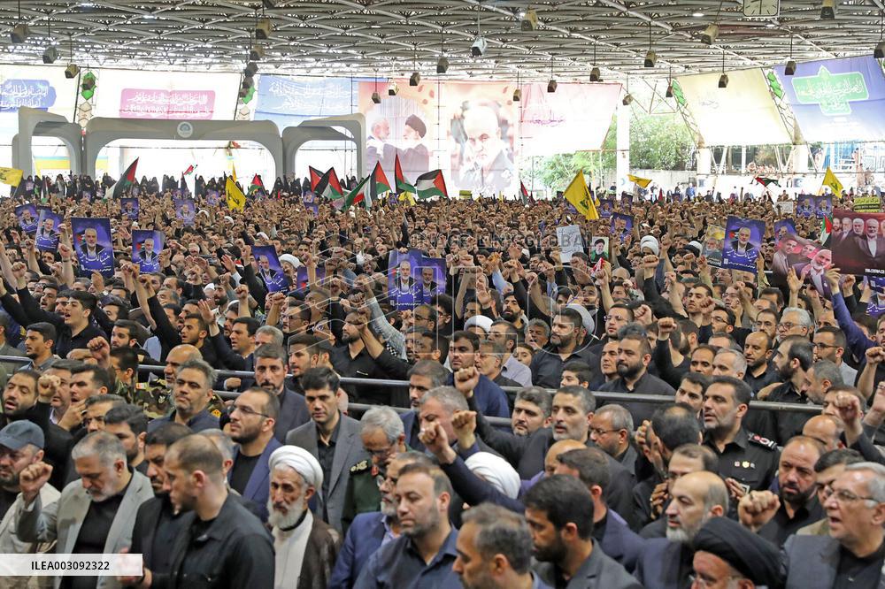 Iran’s Supreme Leader Prays Over Coffin of Ismail Haniyeh - Tehran