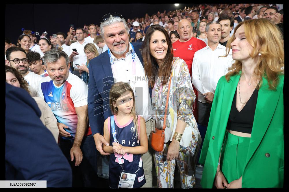 Paris 2024 - President Macron Congratulates Gold Medal Teddy Riner