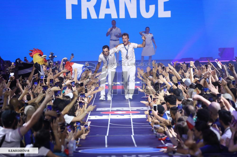 Paris 2024 - French Winners Celebrate Their Medals At The Club France