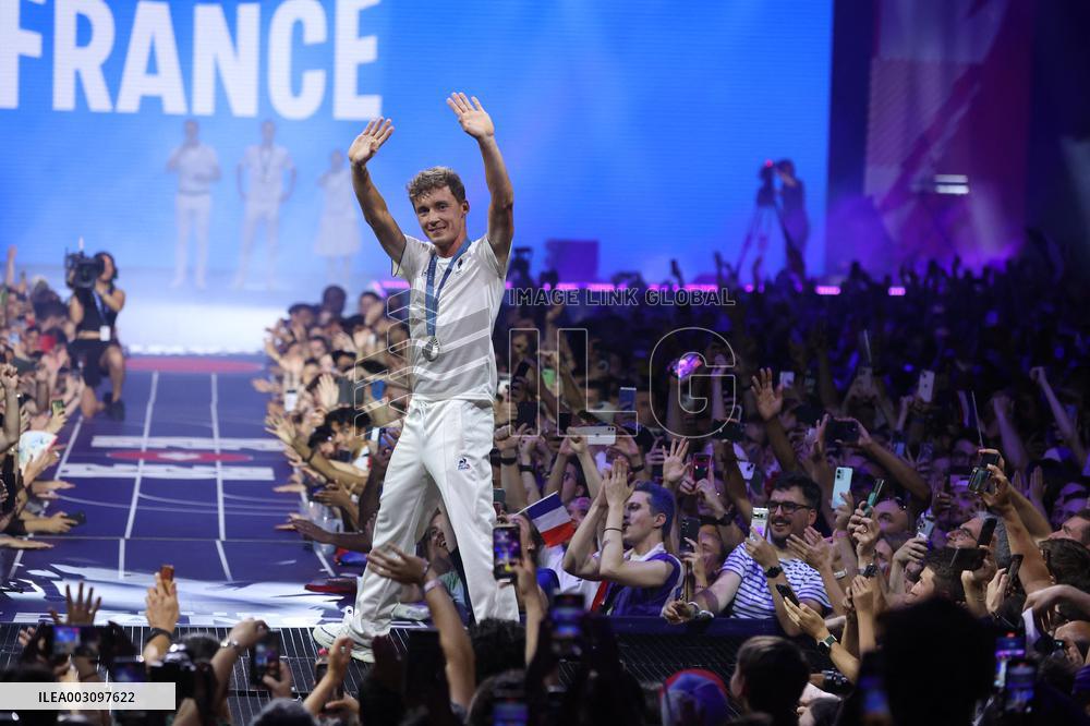 Paris 2024 - French Winners Celebrate Their Medals At The Club France