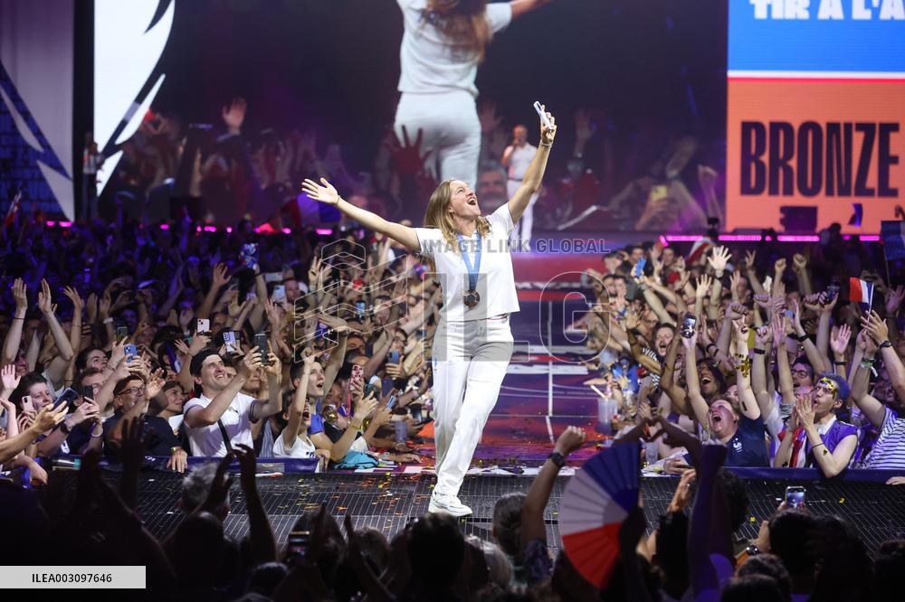 Paris 2024 - French Winners Celebrate Their Medals At The Club France
