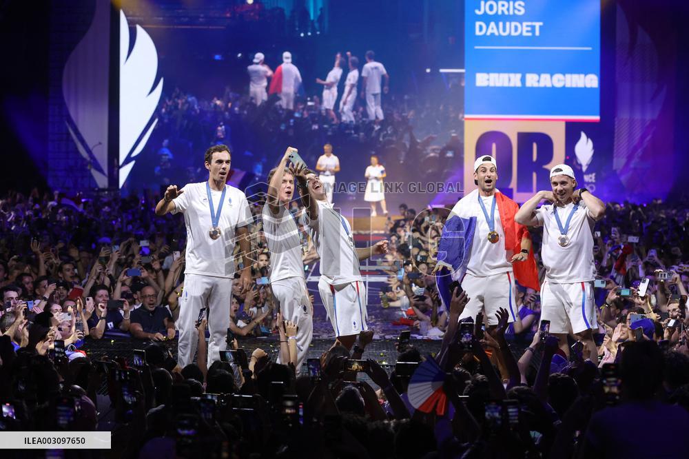 Paris 2024 - French Winners Celebrate Their Medals At The Club France