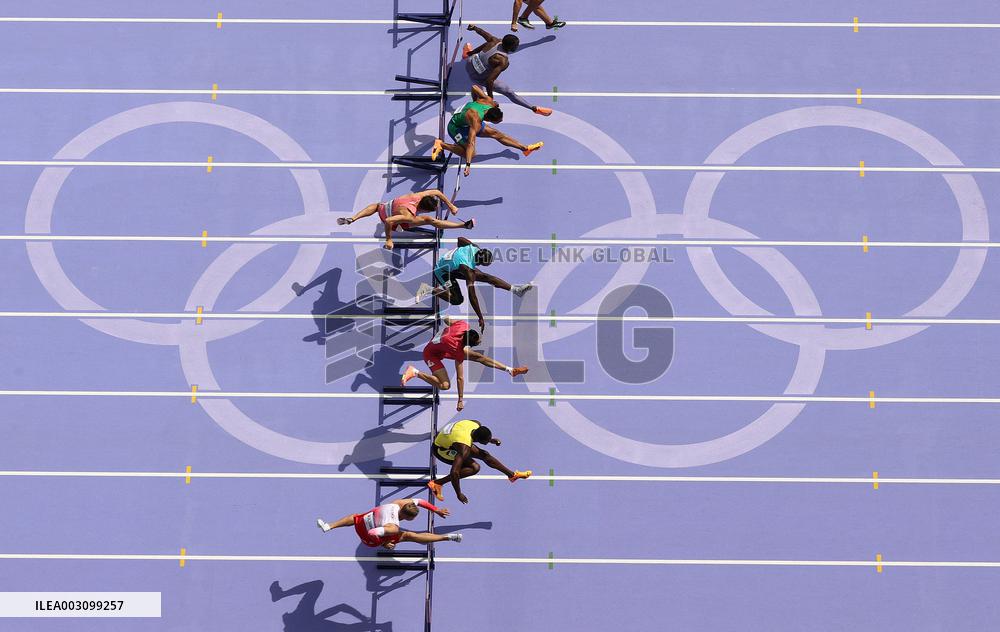 (PARIS2024) FRANCE-PARIS-OLY-ATHLETICS-110M HURDLES-MEN