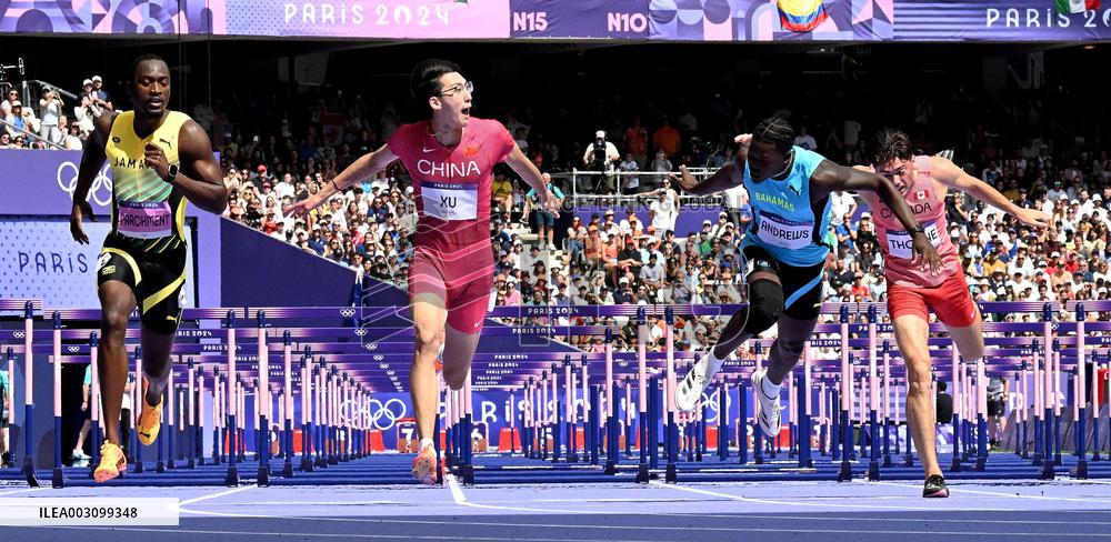 (PARIS2024) FRANCE-PARIS-OLY-ATHLETICS-110M HURDLES-MEN