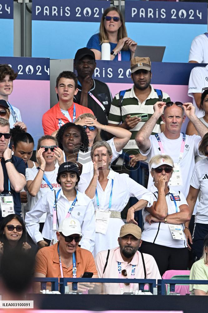 Paris 2024 - Sophie, Duchess of Edinburgh watching Hockey Men’s Quarter-final