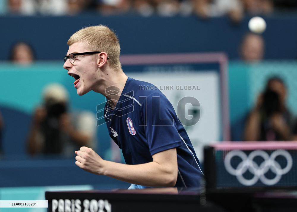 Paris 2024 - Felix Lebrun of France won men's singles bronze medal match