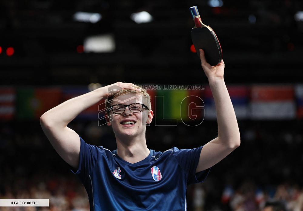 Paris 2024 - Felix Lebrun of France won men's singles bronze medal match