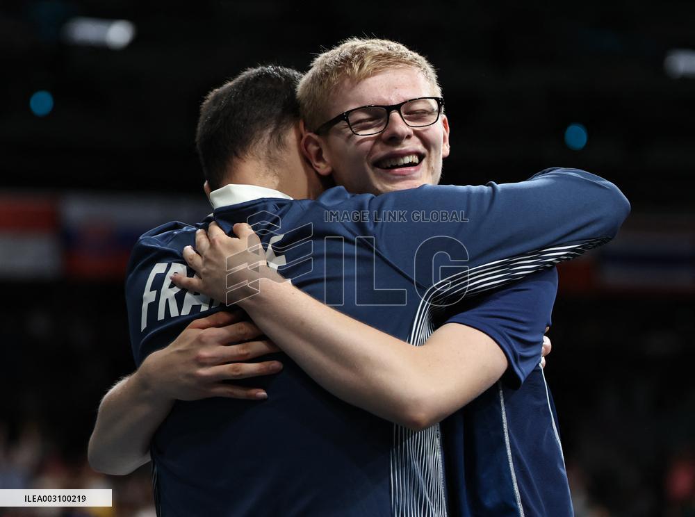 Paris 2024 - Felix Lebrun of France won men's singles bronze medal match