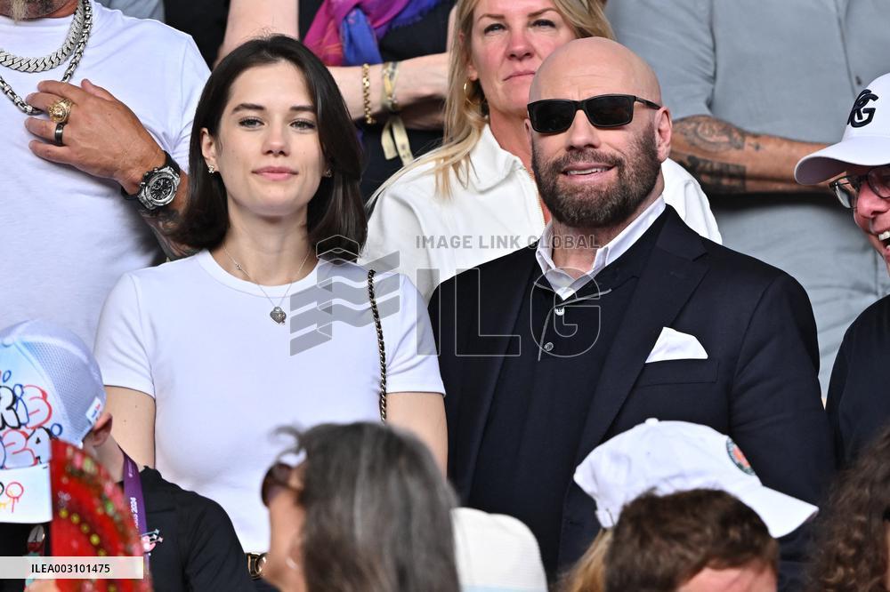 Paris 2024 - John Travolta And Ella Blue Travolta At Tennis Final