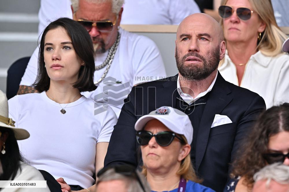 Paris 2024 - John Travolta And Ella Blue Travolta At Tennis Final