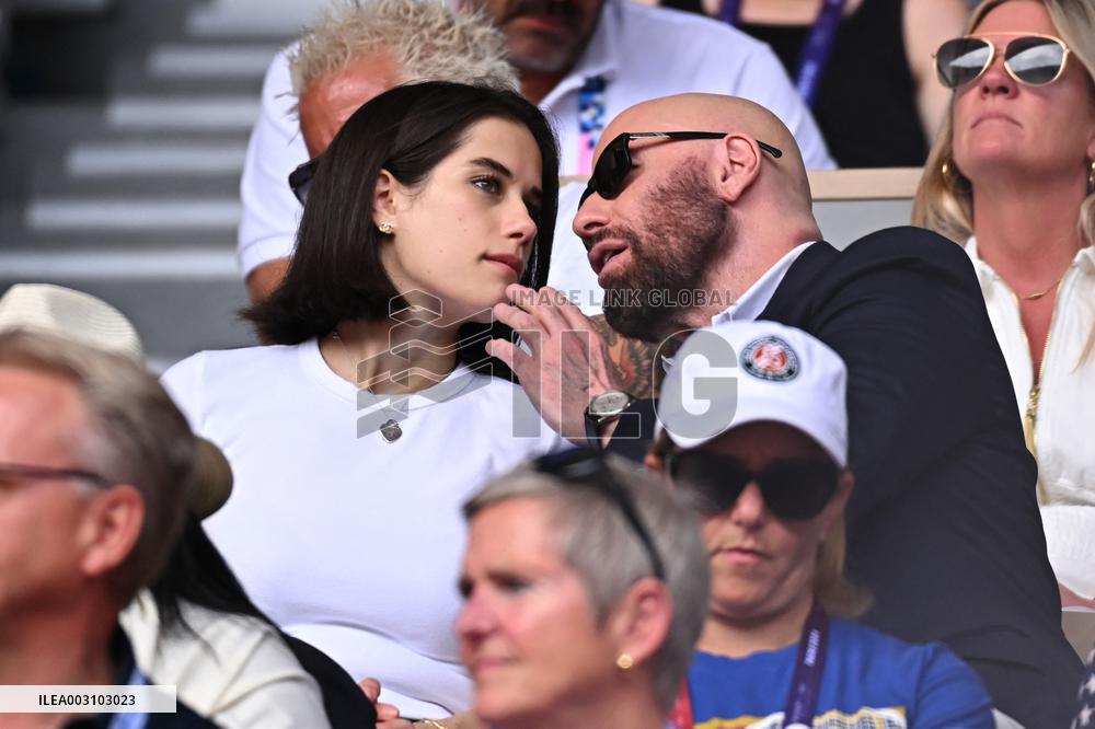 Paris 2024 - Tennis - John Travolta and Daughter In The Stands