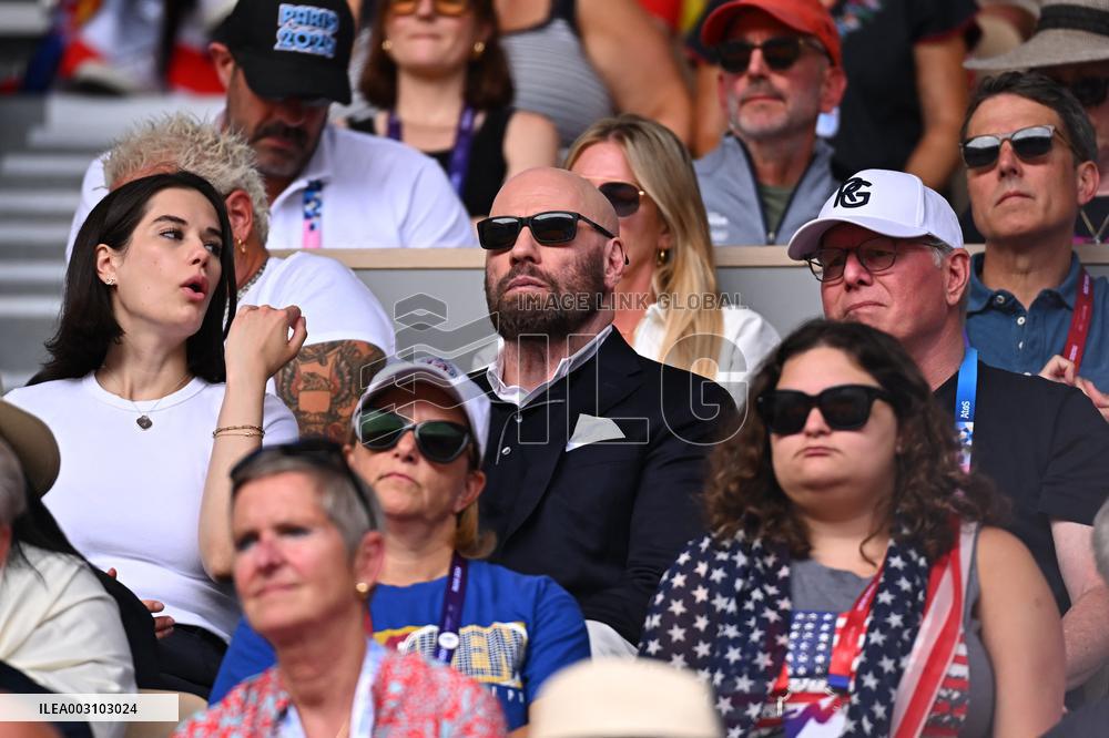 Paris 2024 - Tennis - John Travolta and Daughter In The Stands