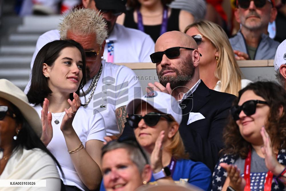 Paris 2024 - Tennis - John Travolta and Daughter In The Stands