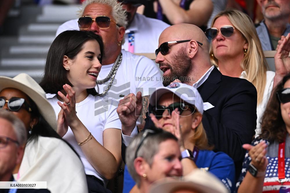 Paris 2024 - Tennis - John Travolta and Daughter In The Stands