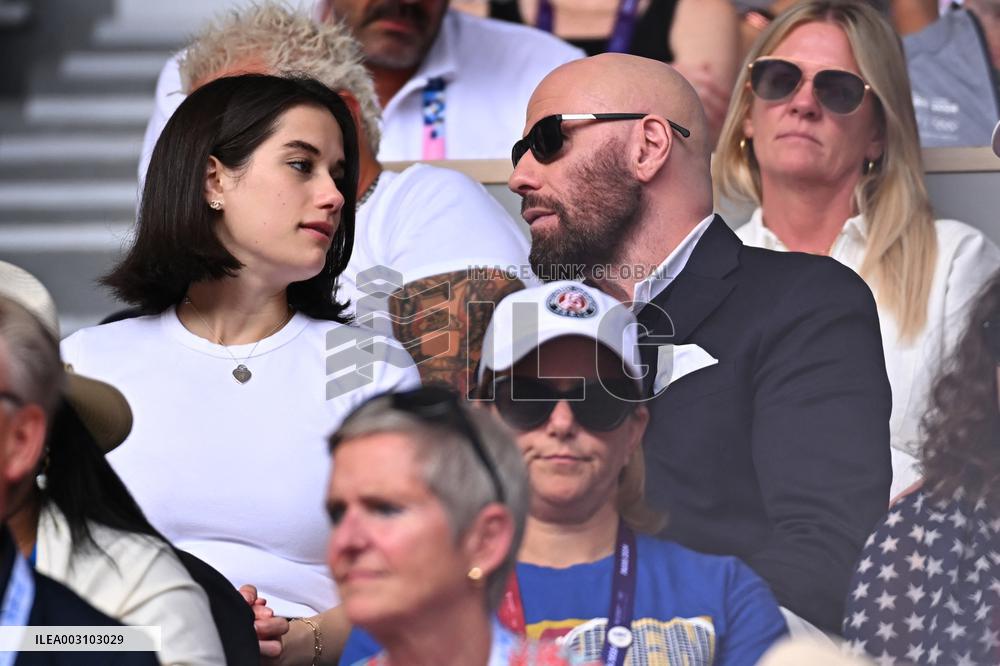 Paris 2024 - Tennis - John Travolta and Daughter In The Stands