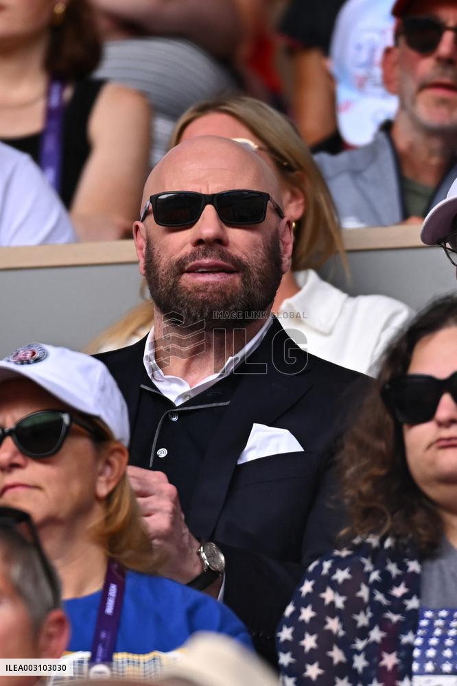 Paris 2024 - Tennis - John Travolta and Daughter In The Stands