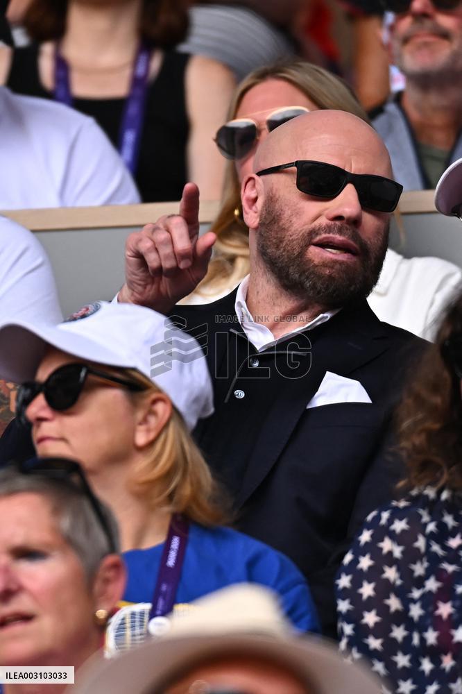 Paris 2024 - Tennis - John Travolta and Daughter In The Stands