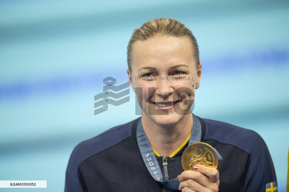 Paris 2024 - Gold medallist Sweden's Sarah Sjoestroem  women's 50m freestyle swimming