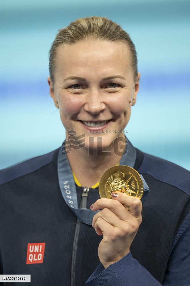Paris 2024 - Gold medallist Sweden's Sarah Sjoestroem  women's 50m freestyle swimming