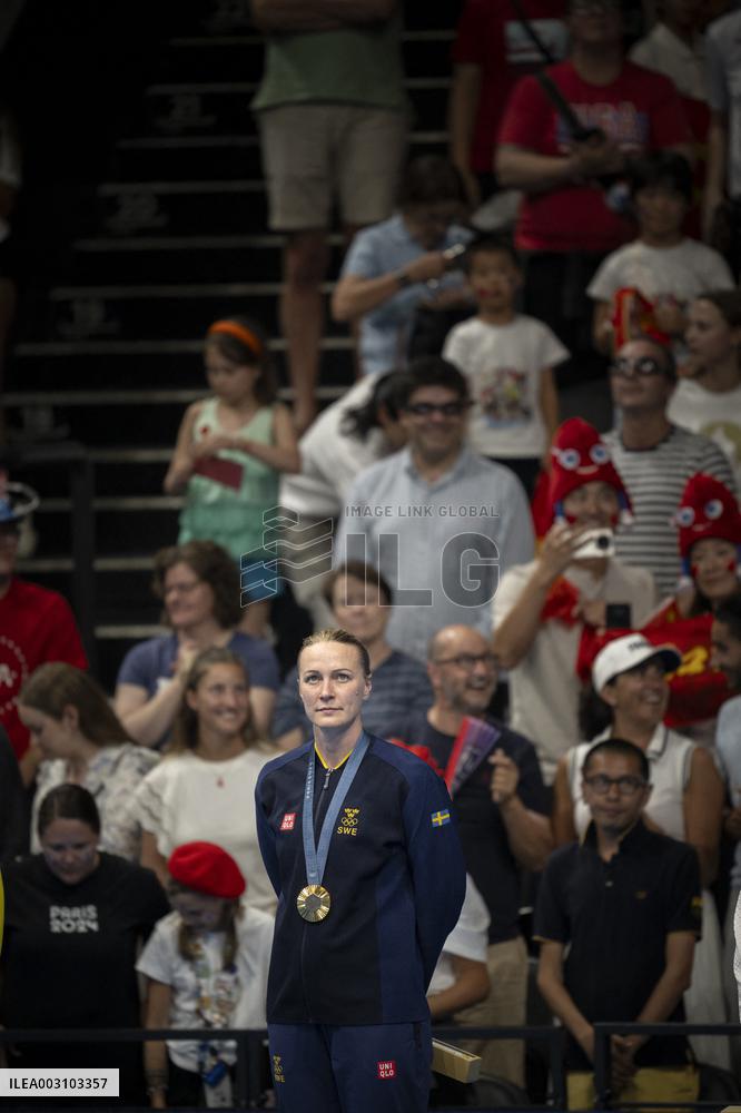 Paris 2024 - Gold medallist Sweden's Sarah Sjoestroem  women's 50m freestyle swimming