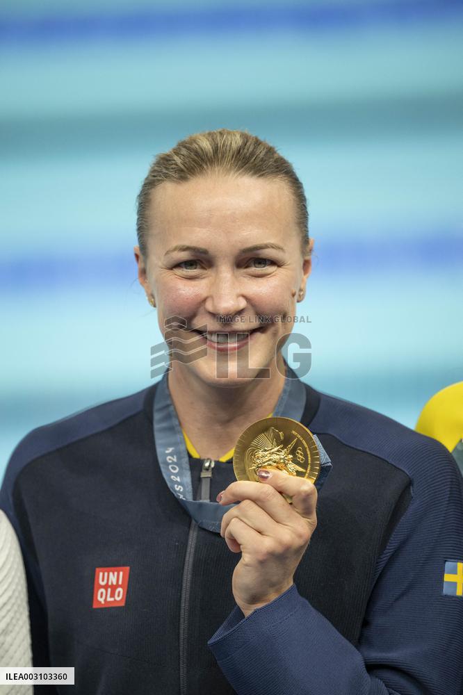 Paris 2024 - Gold medallist Sweden's Sarah Sjoestroem  women's 50m freestyle swimming